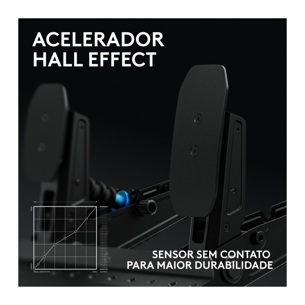 Pedais De Simulação De Corrida Logitech G RS Pedals, PC, PlayStation e Xbox, Célula De Carga, Ajustável, Aço Inoxidável, Preto - 941-000309 - view 3