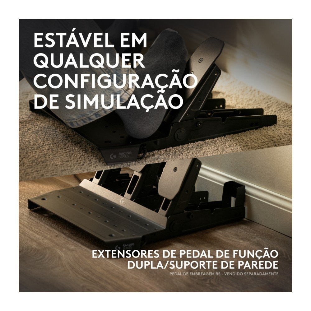 Pedais De Simulação De Corrida Logitech G RS Pedals, PC, PlayStation e Xbox, Célula De Carga, Ajustável, Aço Inoxidável, Preto - 941-000309 - view 5