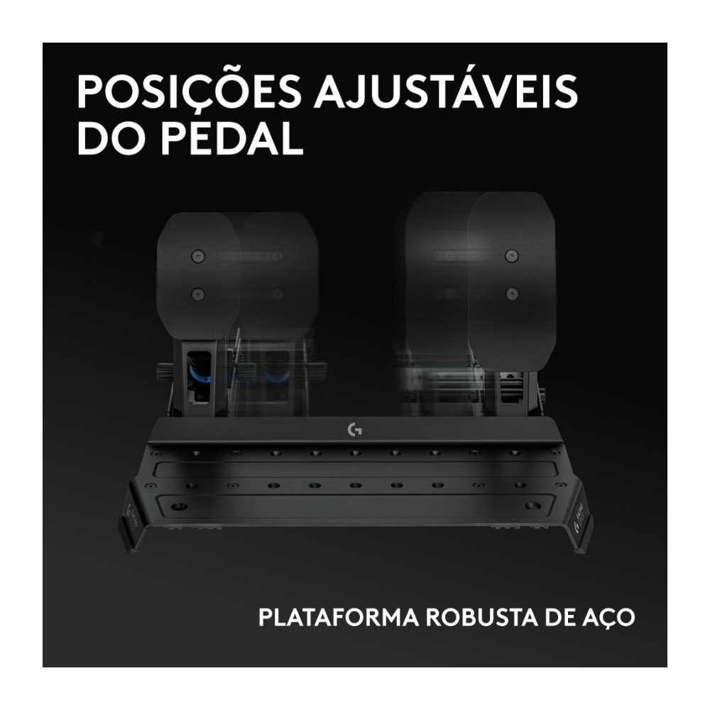 Pedais De Simulação De Corrida Logitech G RS Pedals, PC, PlayStation e Xbox, Célula De Carga, Ajustável, Aço Inoxidável, Preto - 941-000309 - view 4