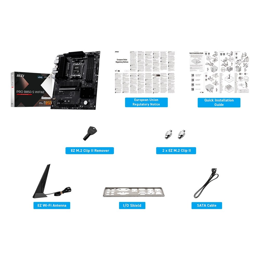 Imagem 7 de 7 do produto Placa-Mãe MSI PRO B850-S WiFi 6E, AMD AM5, ATX, DDR5 - PROB850SWIFI6E