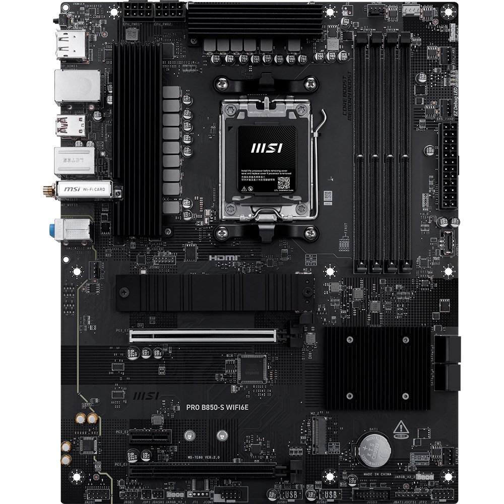 Placa-Mãe MSI PRO B850-S WiFi 6E, AMD AM5, ATX, DDR5 - PROB850SWIFI6E 5