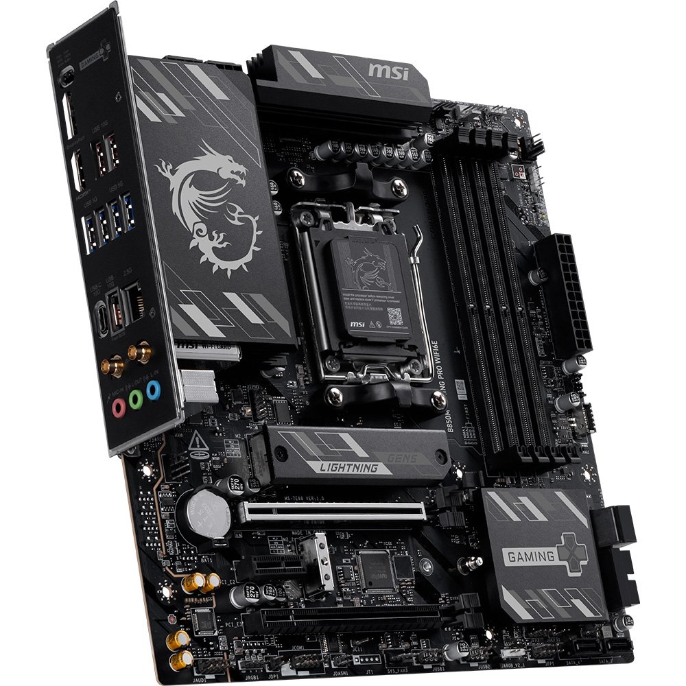 Imagem 3 de 7 do produto Placa-Mãe MSI B850M Gaming Pro WiFi 6E, AMD AM5, mATX, DDR5 - B850MGPROWIFI6E