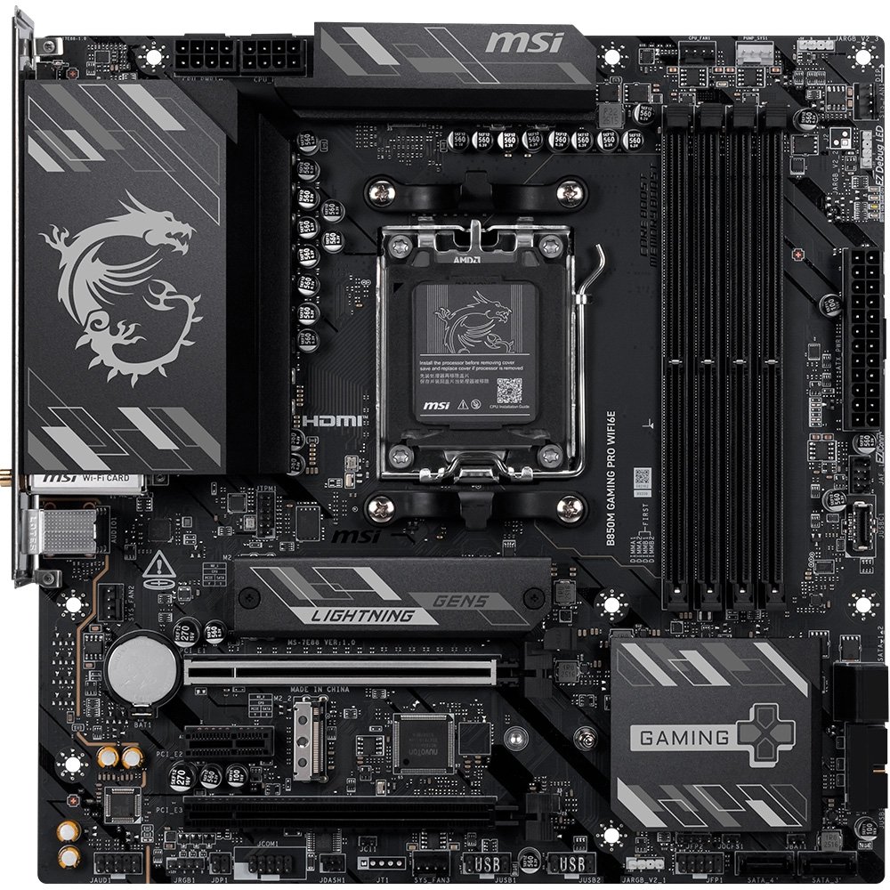 Placa-Mãe MSI B850M Gaming Pro WiFi 6E, AMD AM5, mATX, DDR5 - B850MGPROWIFI6E 5