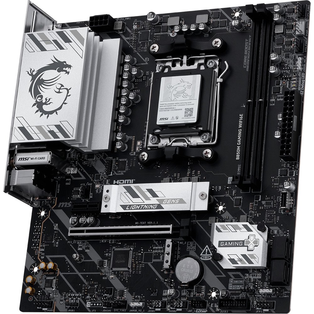 Placa-Mãe MSI B850M Gaming WiFi 6E, AMD AM5, mATX, DDR5 - B850MGWIFI6E