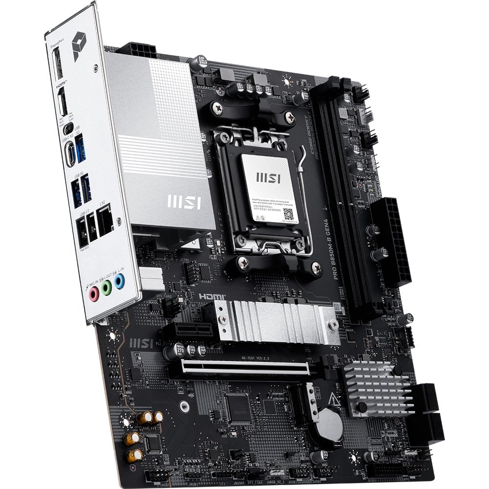 Placa-Mãe MSI PRO B850M-B Gen4, AMD AM5, mATX, DDR5 - B850MBGEN4 - view 3