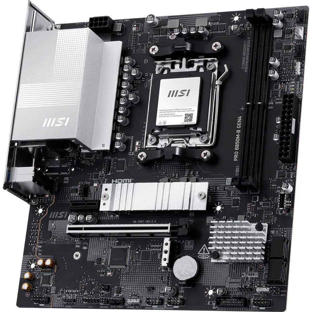 Placa-Mãe MSI PRO B850M-B Gen4, AMD AM5, mATX, DDR5 - B850MBGEN4 - view 2