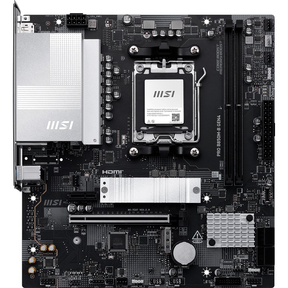 Placa-Mãe MSI PRO B850M-B Gen4, AMD AM5, mATX, DDR5 - B850MBGEN4 5