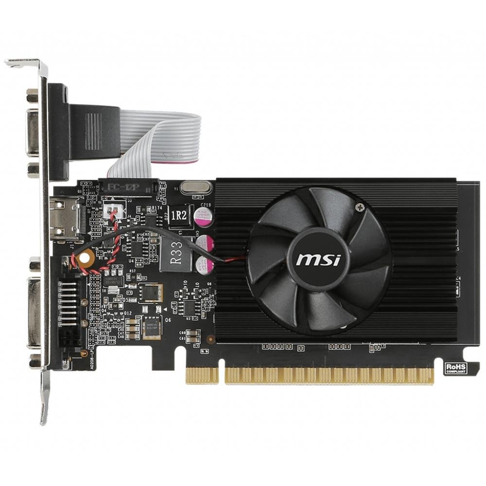 Imagem 2 de 4 do produto Placa de Vídeo MSI NVIDIA GeForce GT 710 2GD3 LP 2GB, DDR3