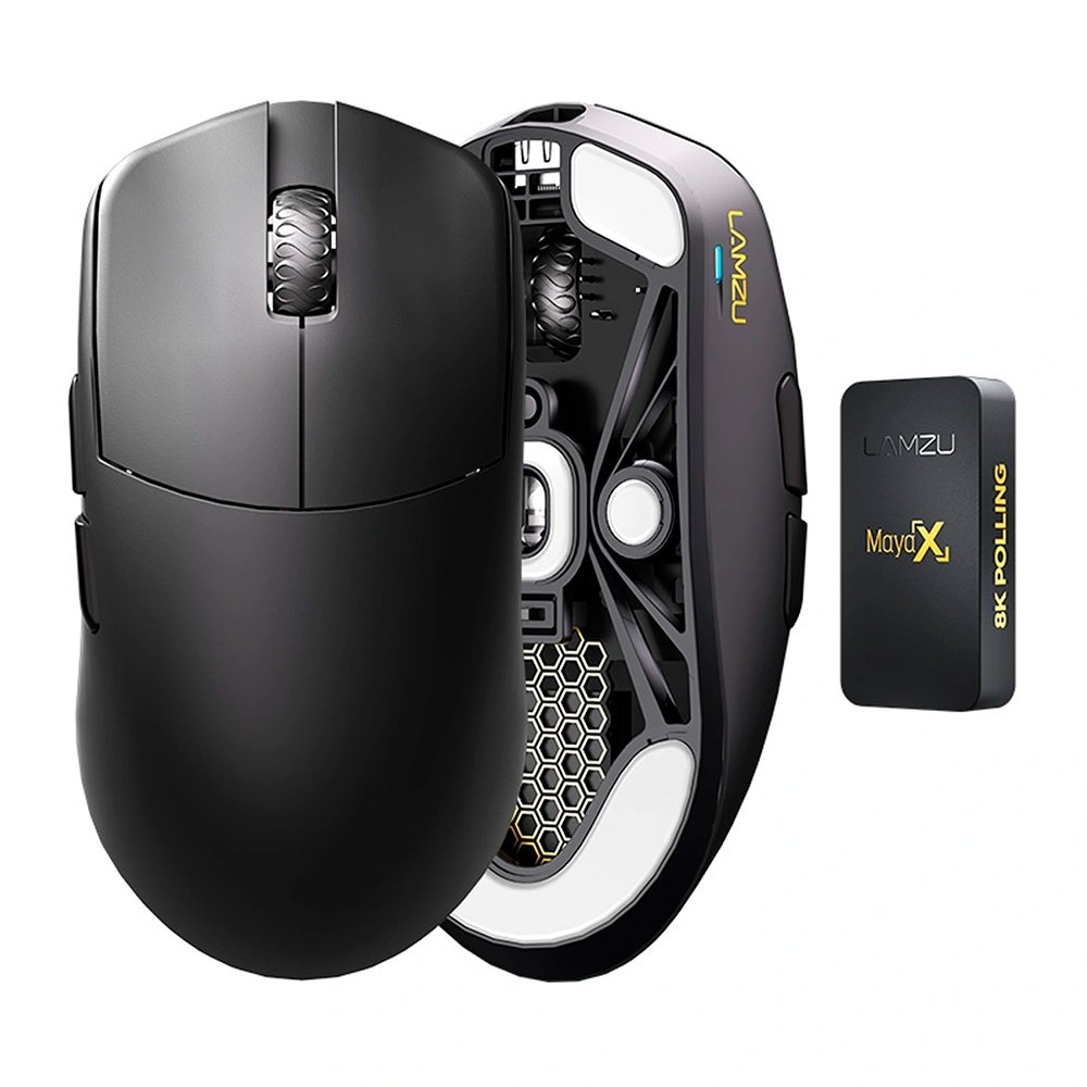 Mouse Gamer Sem Fio Lamzu Maya X, 8000Hz, Sensor PWM 3950, DPI 30000, Ultra-Leve, Charcoal Black - 6975637430213 - view 3