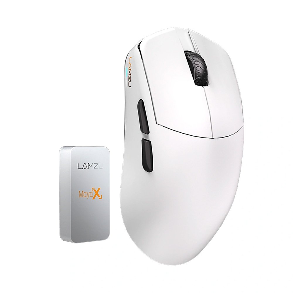 Mouse Gamer Sem Fio Lamzu Maya X, 8000Hz, Sensor PWM 3950, DPI 30000, Ultra-Leve, Branco - 6975637430091