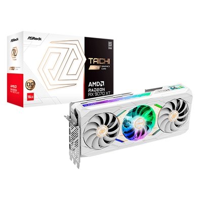  Asrock RX 9070 XT Taichi White OC AMD Radeon, 16GB, GDDR6, 256Bits - RX9070XT TCW 16GO