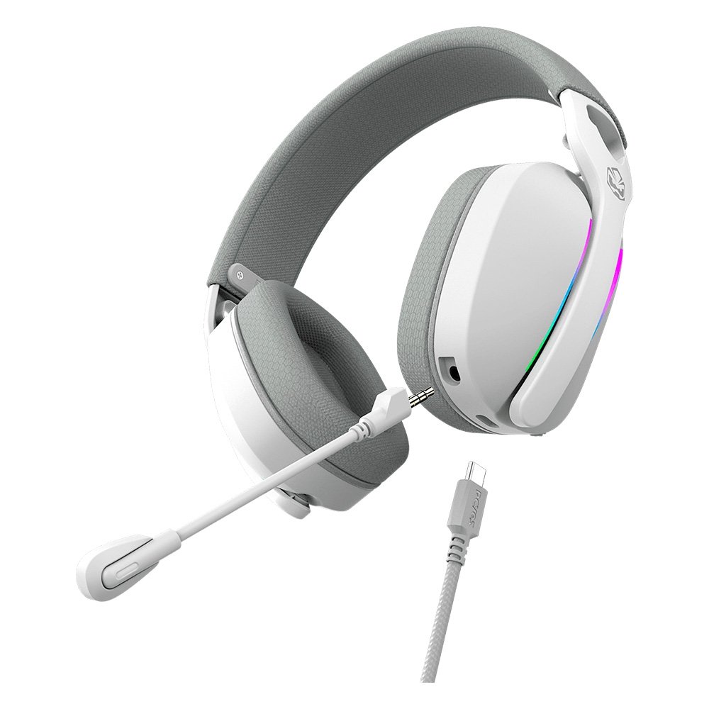 Headset Gamer ( Balão.info) Nowy White Ghost, RGB, USB Surround, Driver 40Mm, Microfone Destacável, Branco - ( Balão.info - foto 5