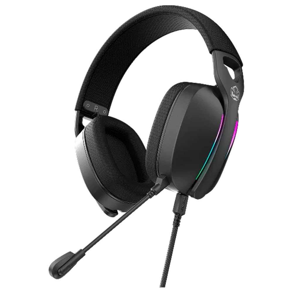 Headset Gamer Pcyes Nowy Black Vulcan, RGB, USB Surround, Driver 40Mm, Microfone Destacável, Preto - Hgnw40Bv