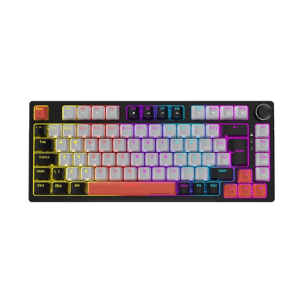 Teclado Mecânico Gamer PCYES Arkeum, 75%, RGB, Switch Red, ABNT2, Black Vulcan - AKBV75RBR