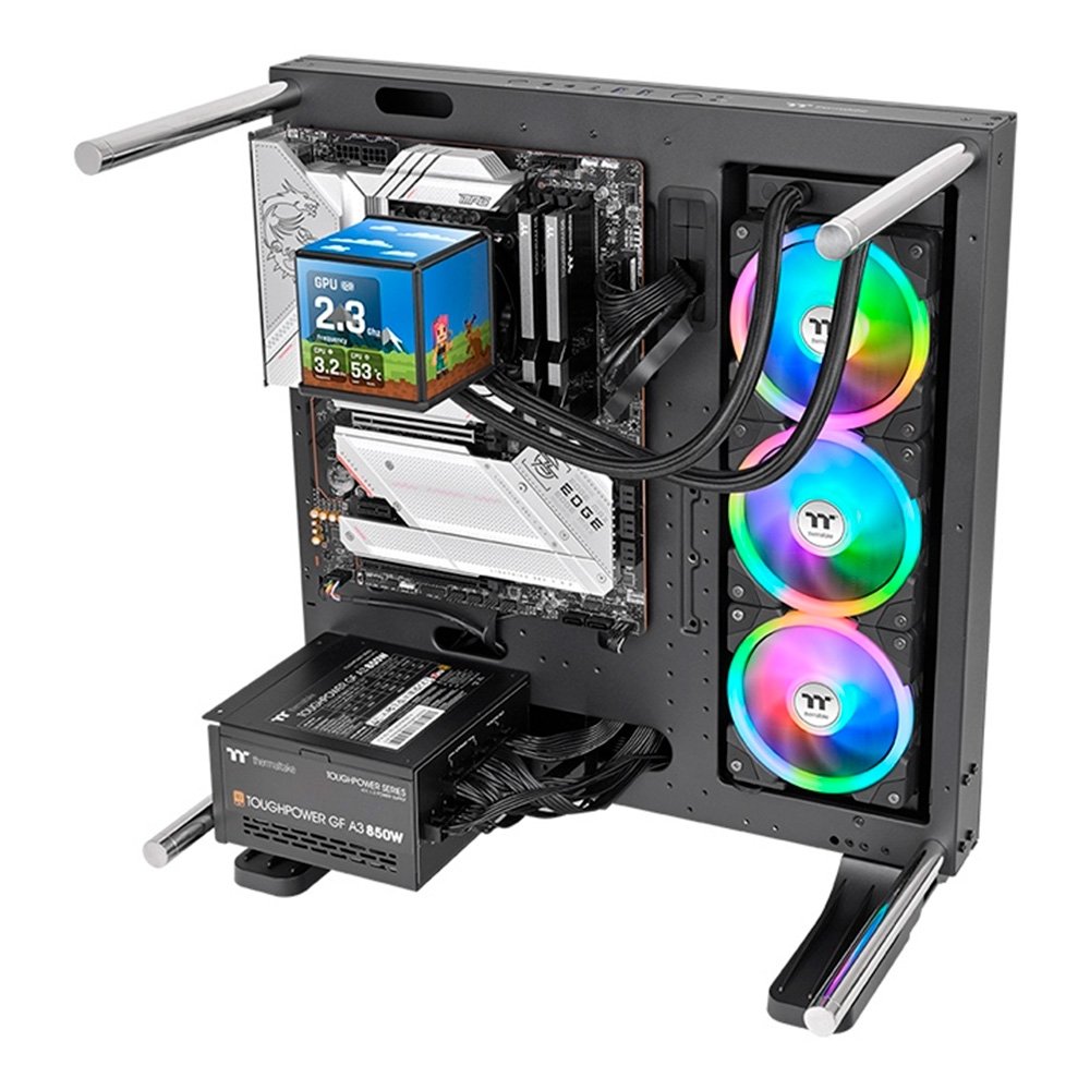 Imagem 3 de 6 do produto Water Cooler Thermaltake Minecube 360 Ultra ARGB Sync, 360mm, Quad-LCD, All-in-One, Preto - CL-W481-PL12SW-A
