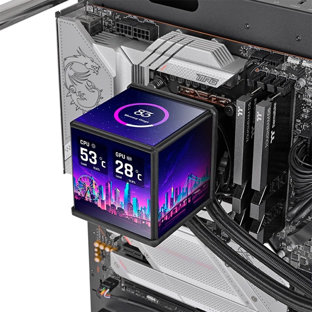 Imagem 4 de 6 do produto Water Cooler Thermaltake Minecube 360 Ultra ARGB Sync, 360mm, Quad-LCD, All-in-One, Preto - CL-W481-PL12SW-A