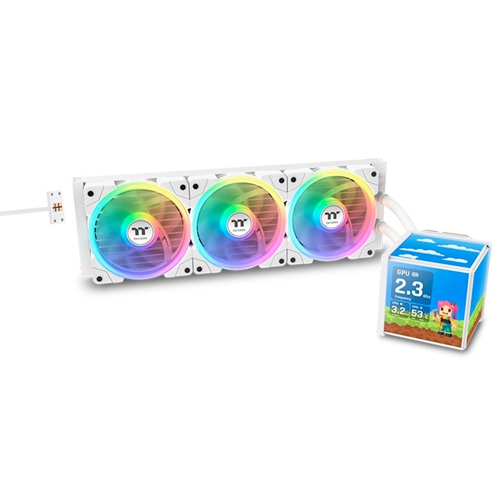 Water Cooler Thermaltake Minecube 360 Ultra ARGB Sync Snow Edition, 360mm, Quad-LCD, All-in-One, Branco - CL-W482-PL12SW-A 4