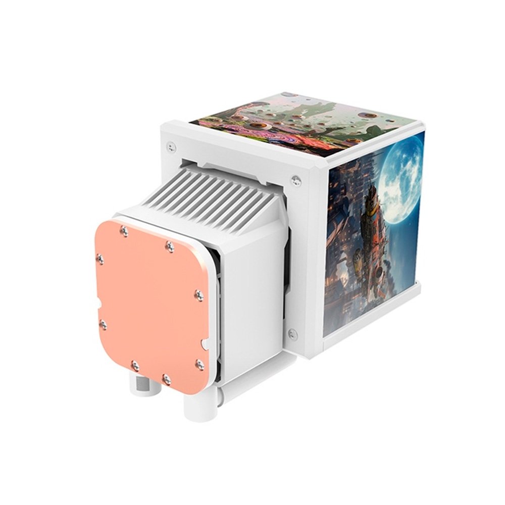 Imagem 5 de 6 do produto Water Cooler Thermaltake Minecube 360 Ultra ARGB Sync Snow Edition, 360mm, Quad-LCD, All-in-One, Branco - CL-W482-PL12SW-A