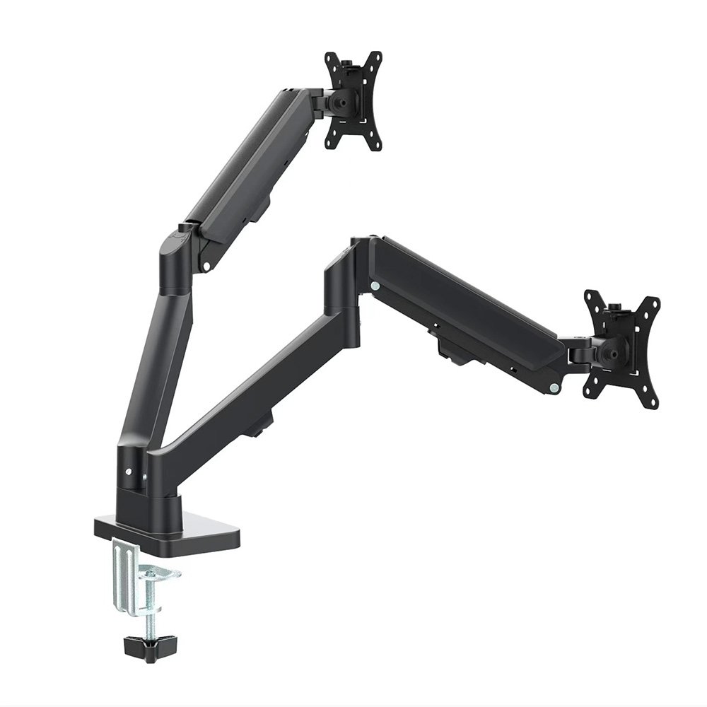 Imagem 4 de 9 do produto Suporte de Mesa Articulado Storm Tech para 2 Monitores ou TVs de 17" a 32", Pistão a Gás, Ajuste de Altura, Duplo, Preto - SPMT0002