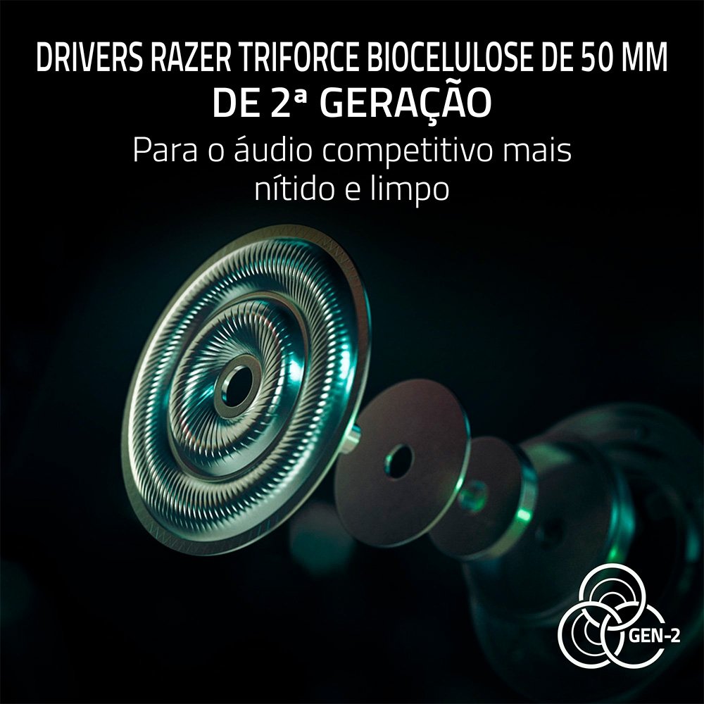 Imagem 8 de 10 do produto Headset Gamer Razer BlackShark V3 Pro Sem Fio ANC, 2.4 GHz, Drivers 50mm, Bluetooth, Branco - RZ04-05400600