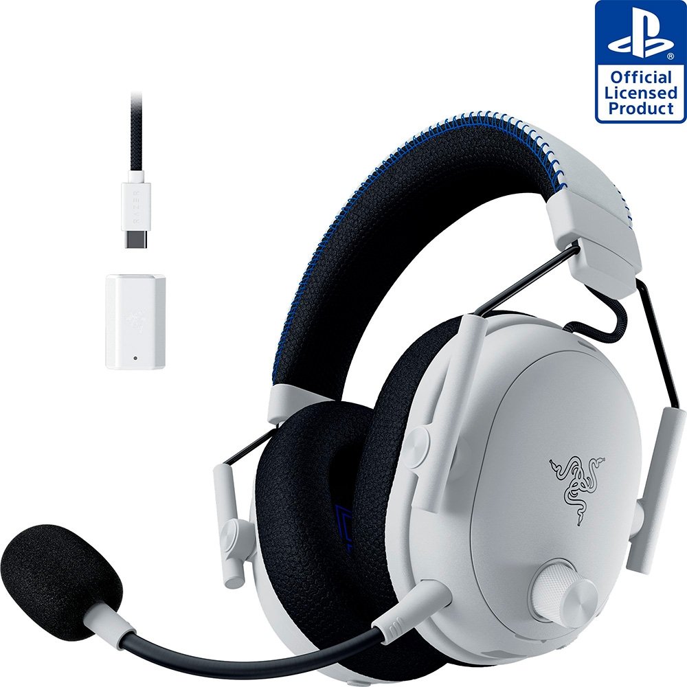 Imagem 2 de 10 do produto Headset Gamer Razer BlackShark V3 Pro Sem Fio ANC, 2.4 GHz, Drivers 50mm, Bluetooth, Branco - RZ04-05400600