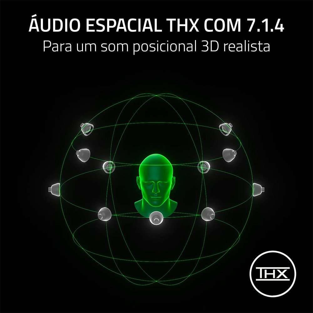 Imagem 7 de 10 do produto Headset Gamer Razer BlackShark V3 Pro Sem Fio ANC, 2.4 GHz, Drivers 50mm, Bluetooth, Branco - RZ04-05400600