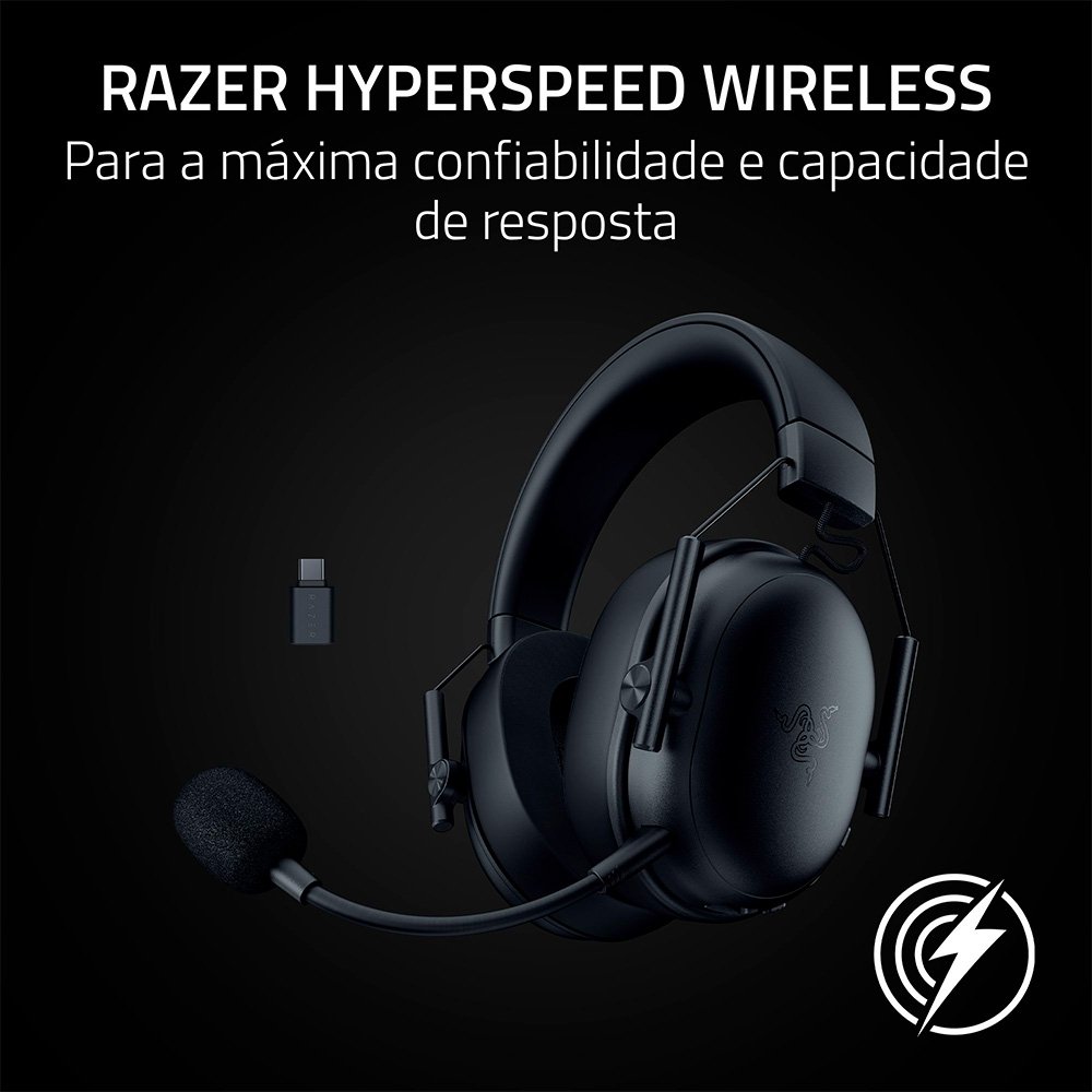 Headset Sem Fio Gamer Razer Blackshark V3 X HyperSpeed, Drivers 50mm, Ultra-Leve, Preto - RZ04-05420100 - view 8