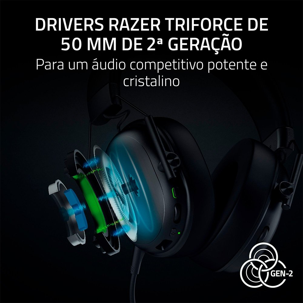 Headset Sem Fio Gamer Razer Blackshark V3 X HyperSpeed, Drivers 50mm, Ultra-Leve, Preto - RZ04-05420100 - view 9
