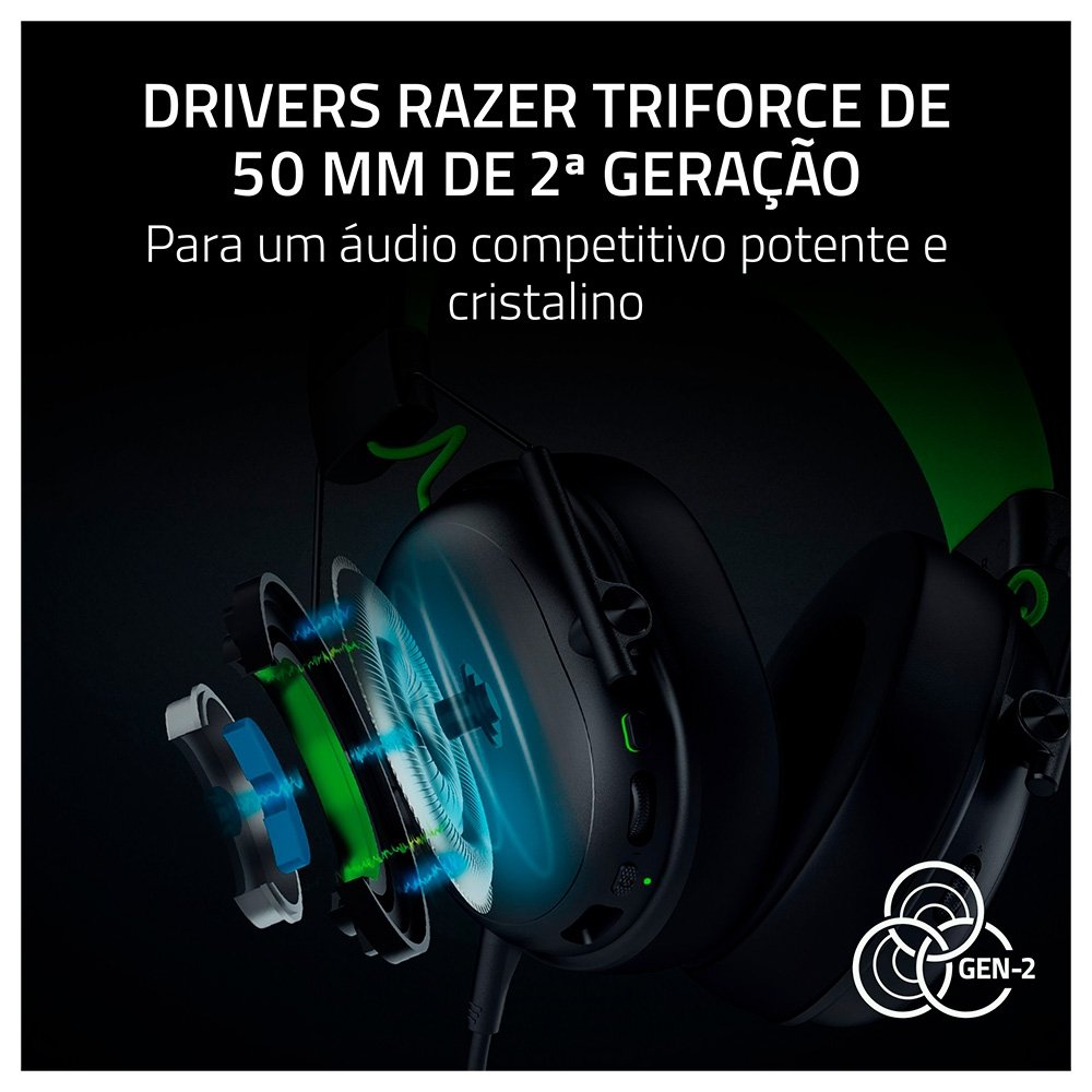 Imagem 2 de 7 do produto Headset Gamer Sem Fio Razer BlackShark V3 X HyperSpeed, Drivers 50mm, Preto - RZ04-05420200