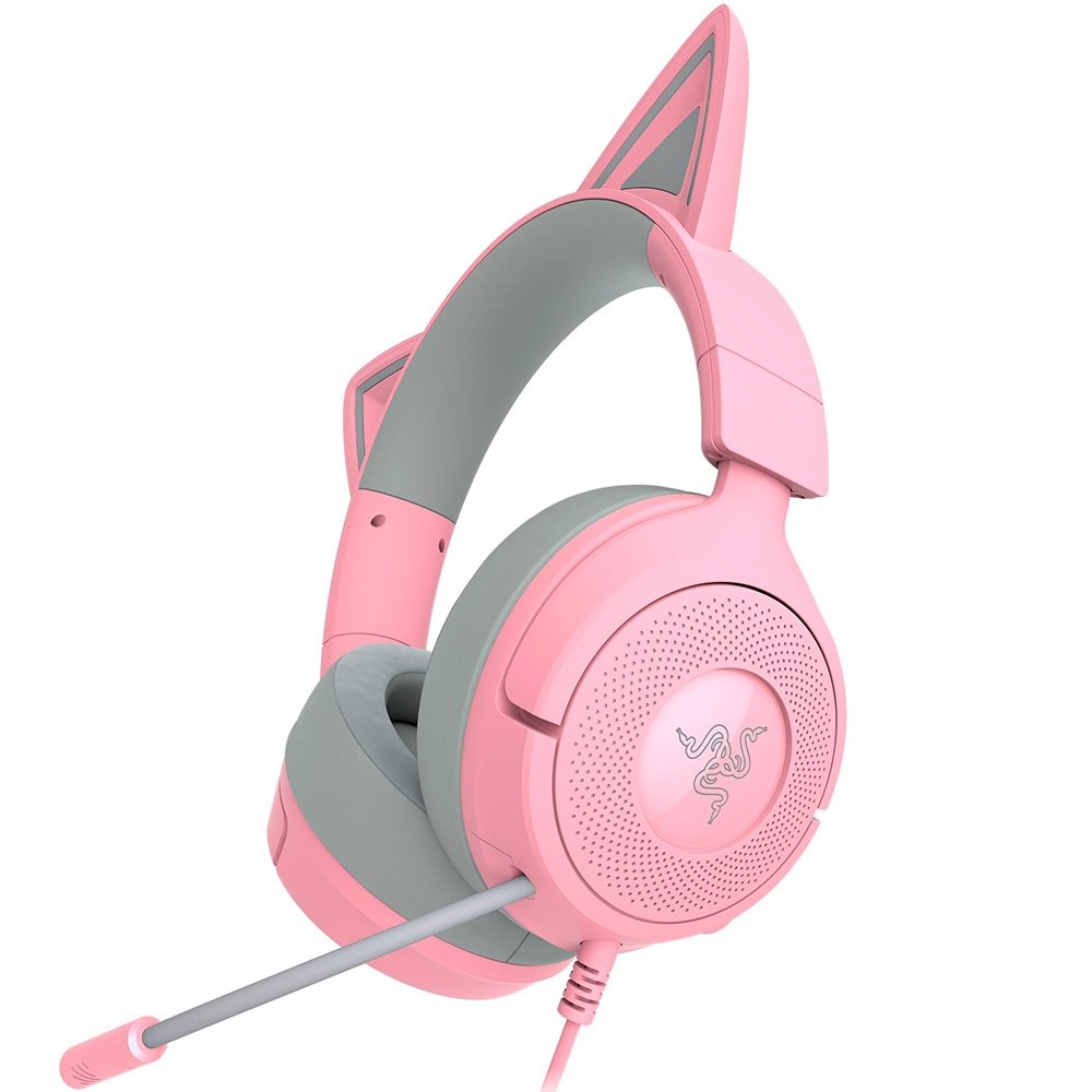 Imagem 5 de 11 do produto Headset Gamer Razer Kraken Kitty V3 X, RGB Chroma, Iluminação nas Orelhas, USB, Quartz - RZ04-05350100