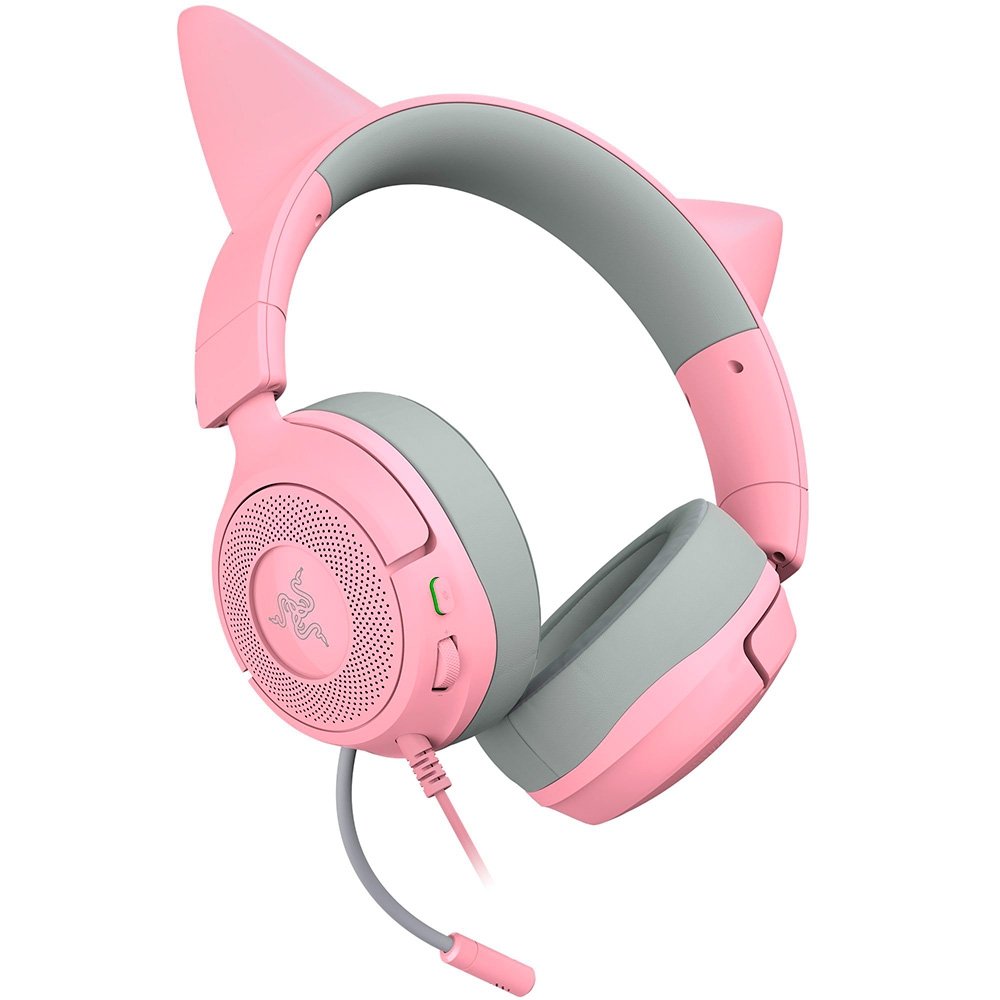 Imagem 4 de 11 do produto Headset Gamer Razer Kraken Kitty V3 X, RGB Chroma, Iluminação nas Orelhas, USB, Quartz - RZ04-05350100