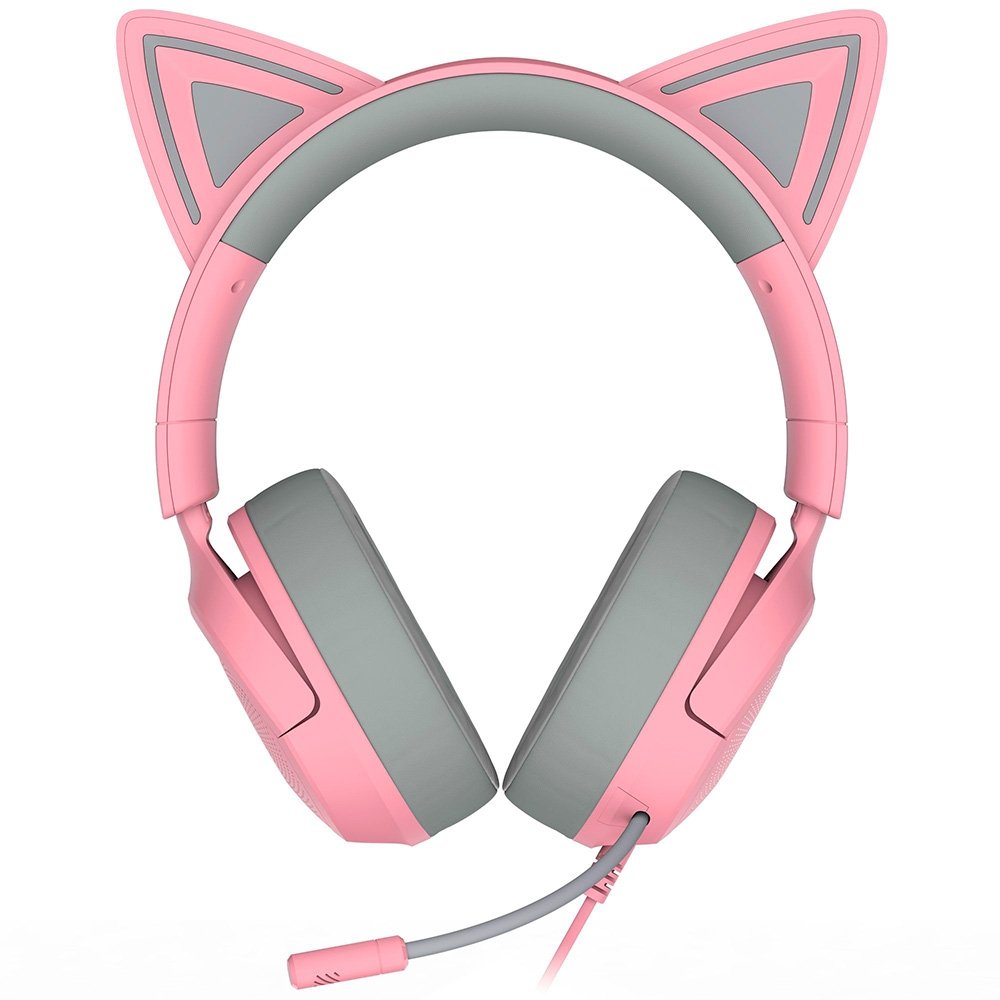 Imagem 2 de 11 do produto Headset Gamer Razer Kraken Kitty V3 X, RGB Chroma, Iluminação nas Orelhas, USB, Quartz - RZ04-05350100