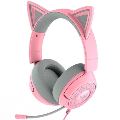 Headset Gamer Razer Kraken Kitty V3 X, RGB Chroma, Iluminação nas Orelhas, USB, Quartz - RZ04-05350100