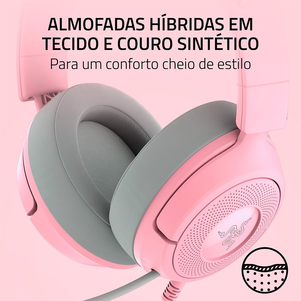 Imagem 8 de 11 do produto Headset Gamer Razer Kraken Kitty V3 X, RGB Chroma, Iluminação nas Orelhas, USB, Quartz - RZ04-05350100