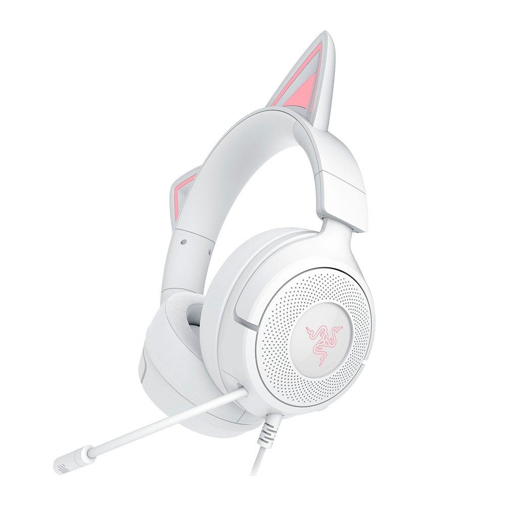 Imagem 5 de 11 do produto Headset Gamer Razer Kraken Kitty V3 X, RGB Chroma, Iluminação nas Orelhas, USB, Branco - RZ04-05350300