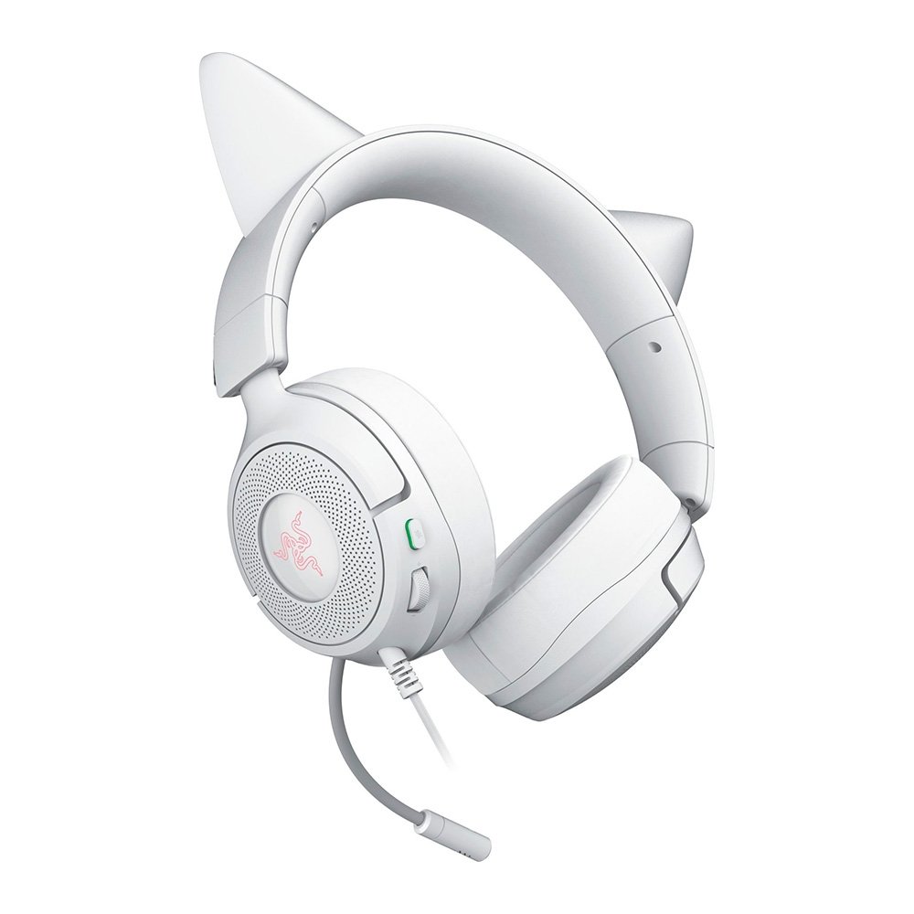 Imagem 3 de 11 do produto Headset Gamer Razer Kraken Kitty V3 X, RGB Chroma, Iluminação nas Orelhas, USB, Branco - RZ04-05350300