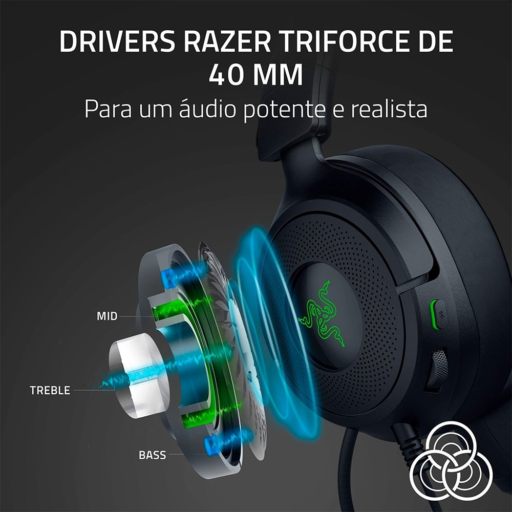 Headset Gamer Razer Kraken Kitty V3 X, RGB Chroma, Iluminação nas Orelhas, USB, Preto - RZ04-05350200 - view 9