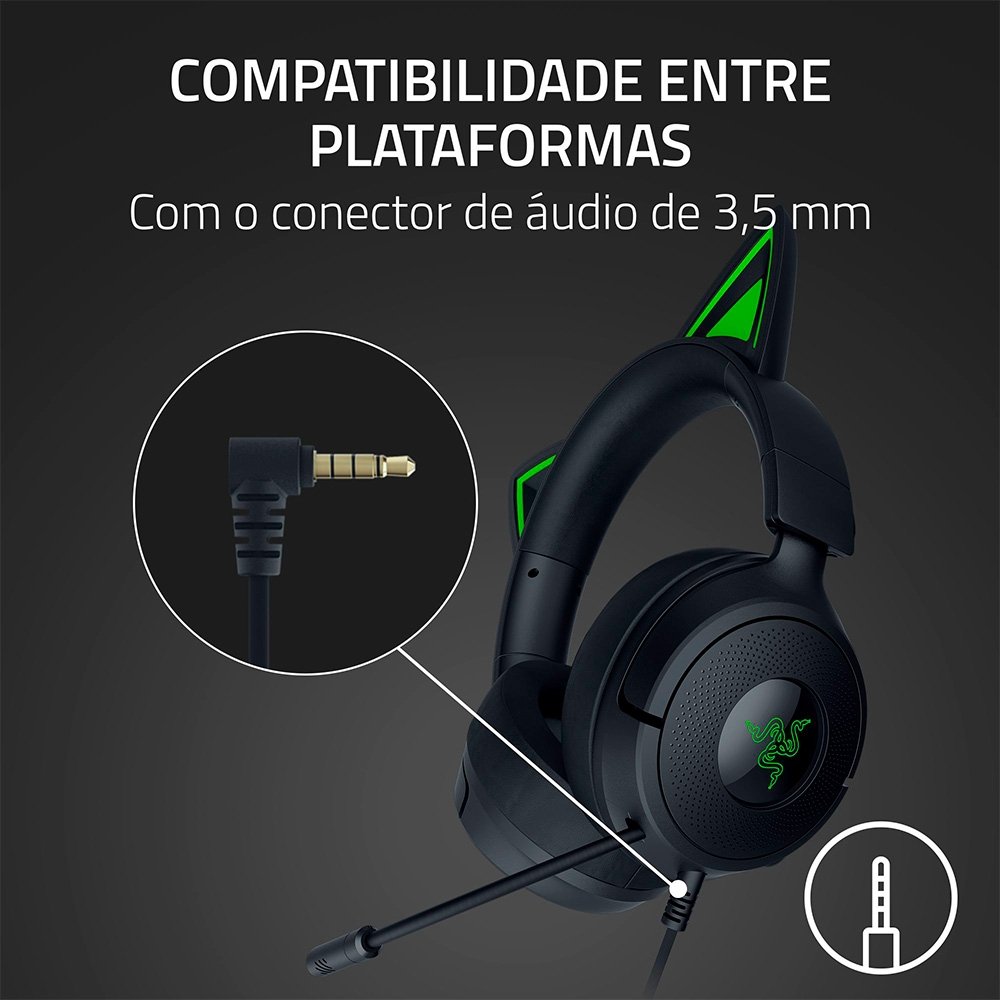 Headset Gamer Razer Kraken Kitty V3 X, RGB Chroma, Iluminação nas Orelhas, USB, Preto - RZ04-05350200 - view 10
