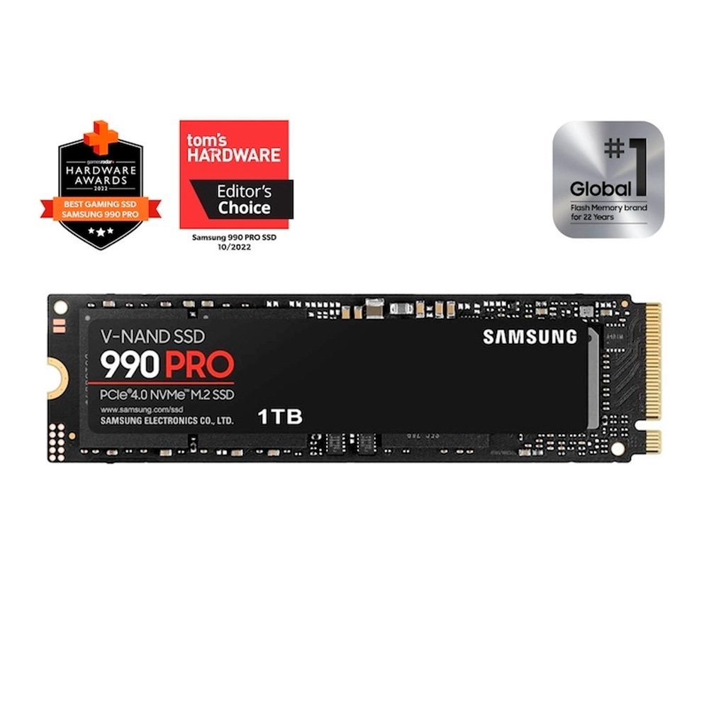 SSD Samsung 990 PRO, 1TB, M.2 NVMe, PCIe Gen 4.0, Leitura 7450MB/s, Gravação 6900MB/s - MZ-V9P1T0B/AM - view 3