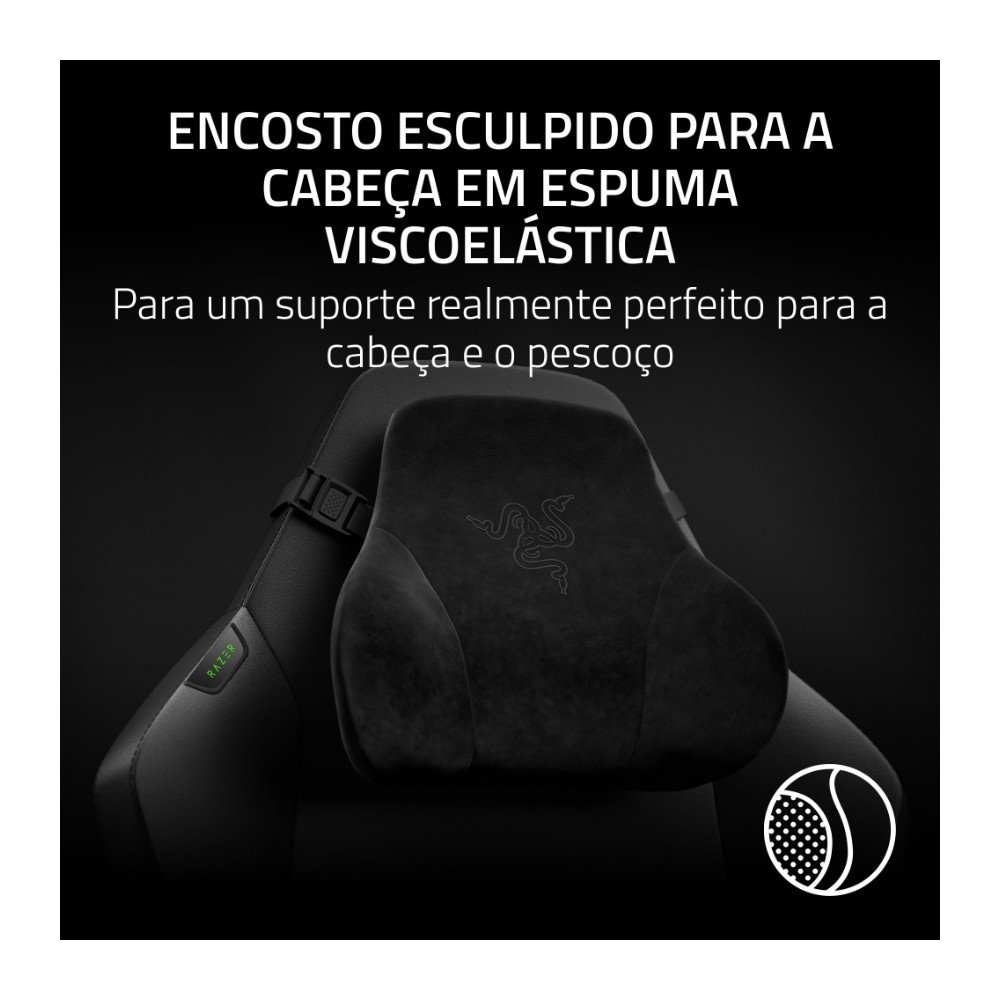 Cadeira Gamer Razer Iskur V2 NewGen, Ergonômica, Até 136Kg, Suporte Lombar Adaptável, Couro EPU CoolTouch, Espuma Dupla Densidade, Braços 4D, Preta - RZ38-04900800