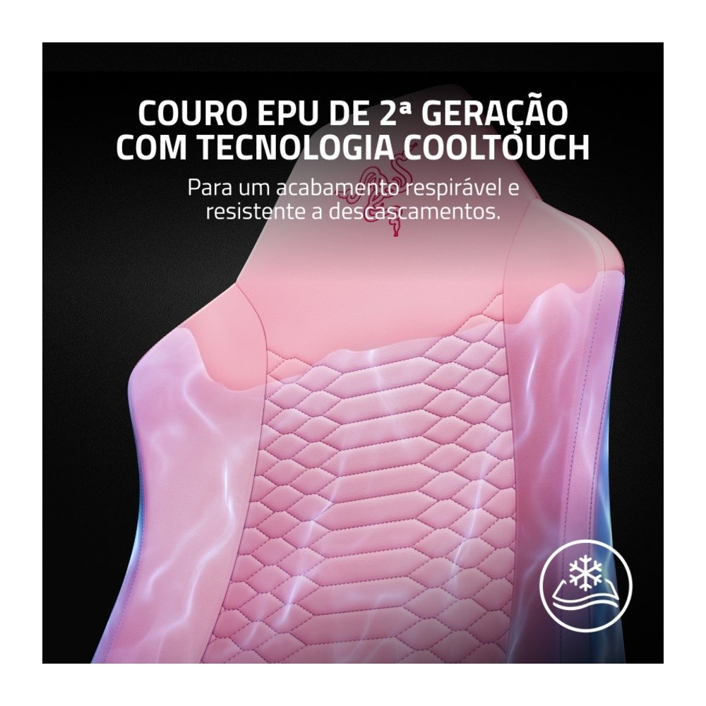 Cadeira Gamer Razer Iskur V2 X NewGen, Ergonômica, Até 136Kg, Apoio Lombar, Couro EPU CoolTouch, Reclinável 152º, Braços 2D, Quartzo - RZ38-05311000 Cadeira Gamer Razer Iskur V2 X NewGen, Ergonômica, Até 136Kg, Apoio Lombar, Couro EPU CoolTouch, Reclinável 152º, Braços 2D, Quartzo - RZ38-05311000