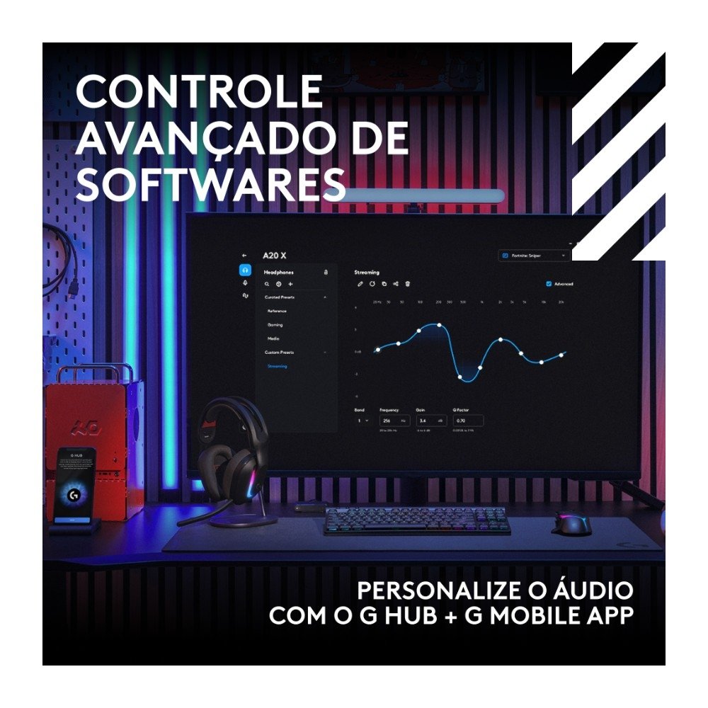 Headset Gamer Sem Fio ( Balão.info) X ( Balão.info), Bluetooth, RGB LIGHTSYNC, PLAYSYNC AUDIO, PS5, ( Balão.info), Switch e PC, Preto - 939-( Balão.info - foto 10