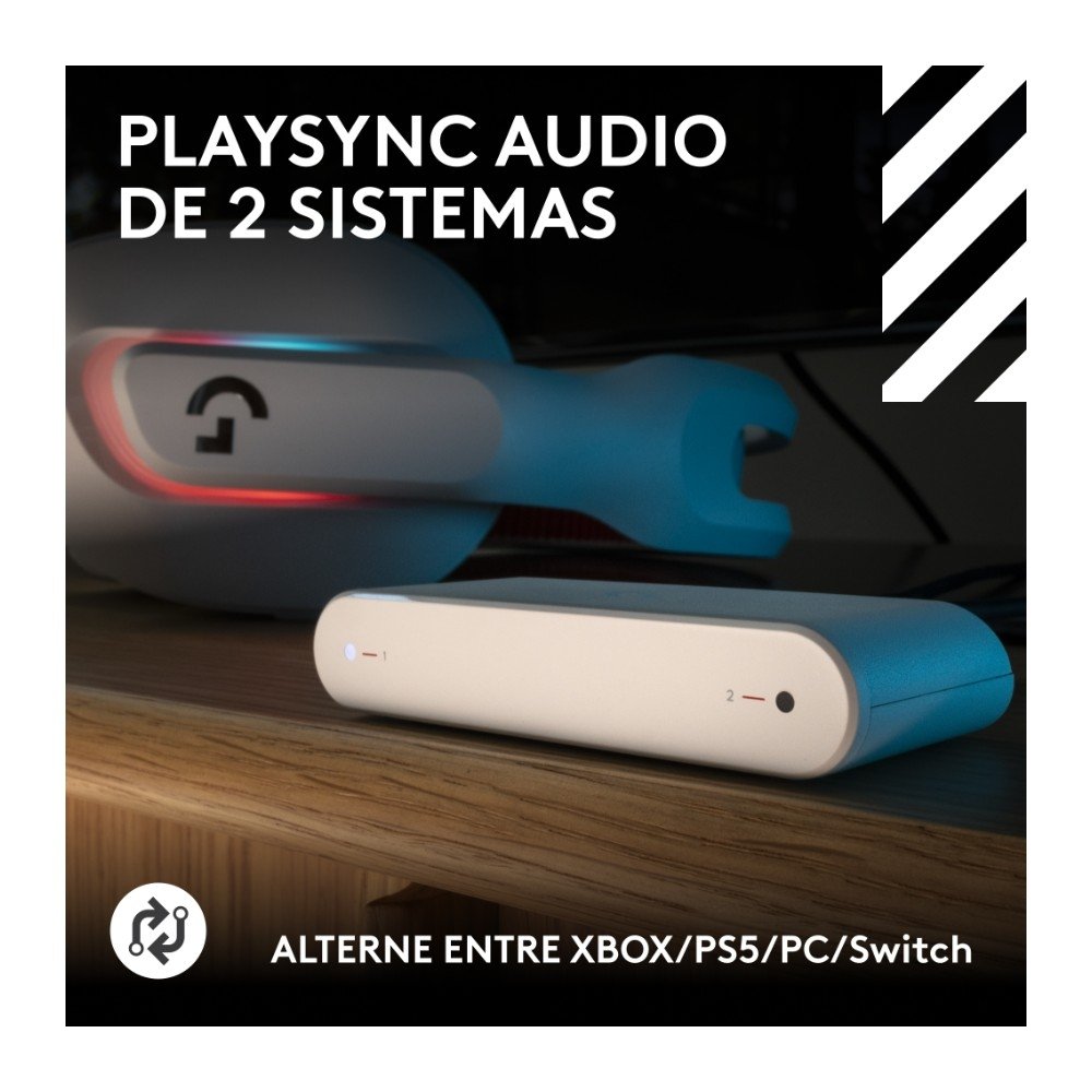 Headset Gamer Sem Fio ( Balão.info) X ( Balão.info), Bluetooth, RGB LIGHTSYNC, PLAYSYNC AUDIO, PS5, ( Balão.info), Switch e PC, Branco - 939-( Balão.info - foto 2