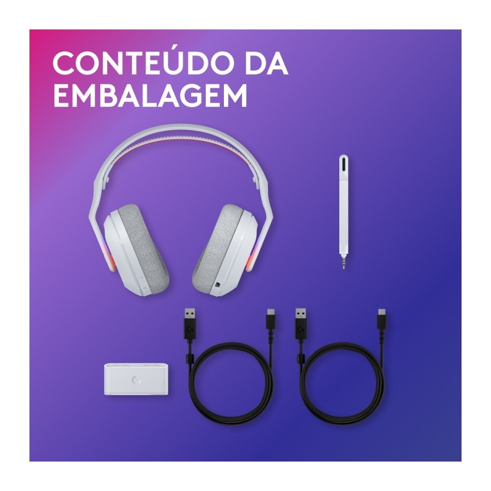 Headset Gamer Sem Fio ( Balão.info) X ( Balão.info), Bluetooth, RGB LIGHTSYNC, PLAYSYNC AUDIO, PS5, ( Balão.info), Switch e PC, Branco - 939-( Balão.info - foto 12