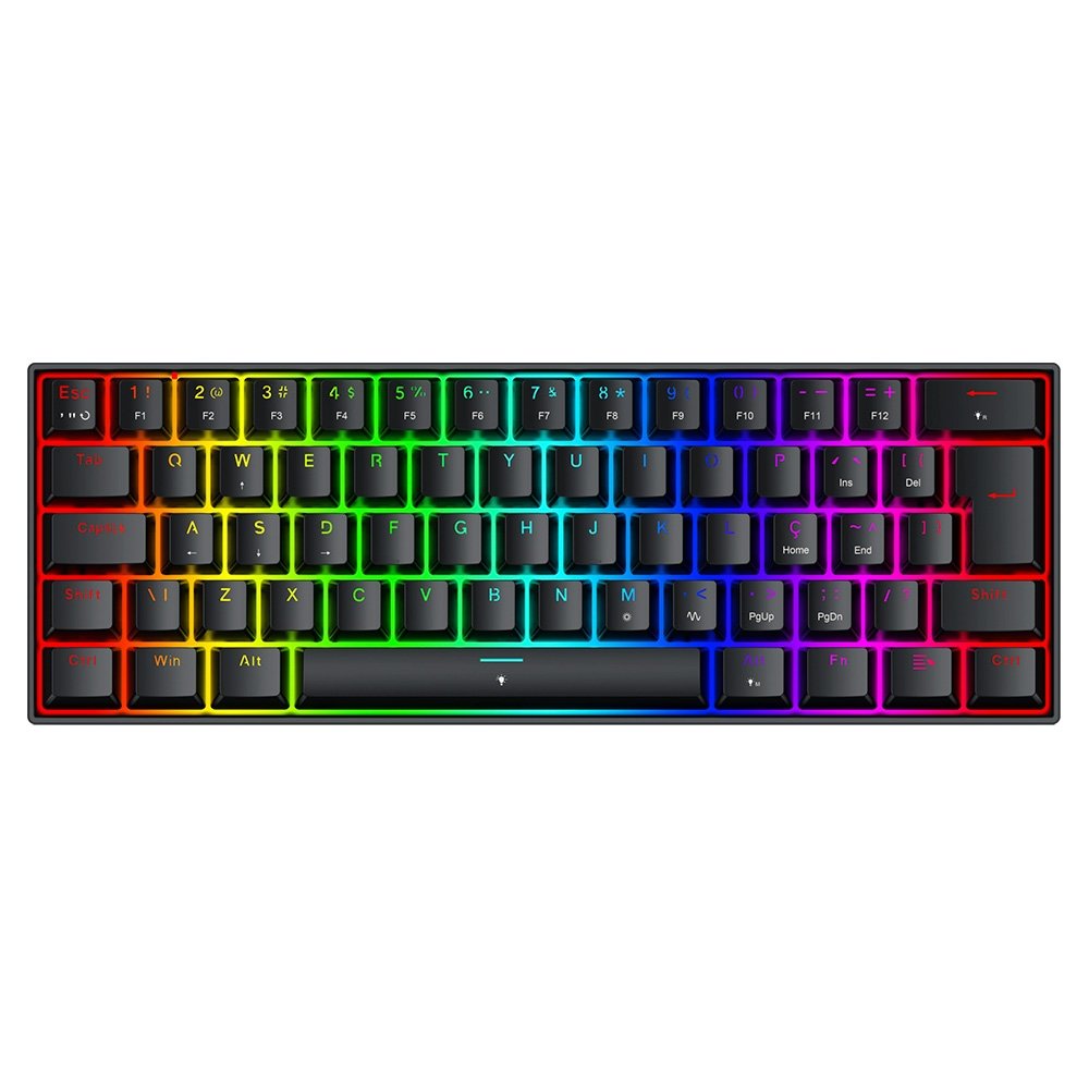 Teclado Magnético Gamer Redragon Fizz, 60%, RGB, 8000Hz, Rapid Trigger, Switch Linear, Preto - K617RGB-M