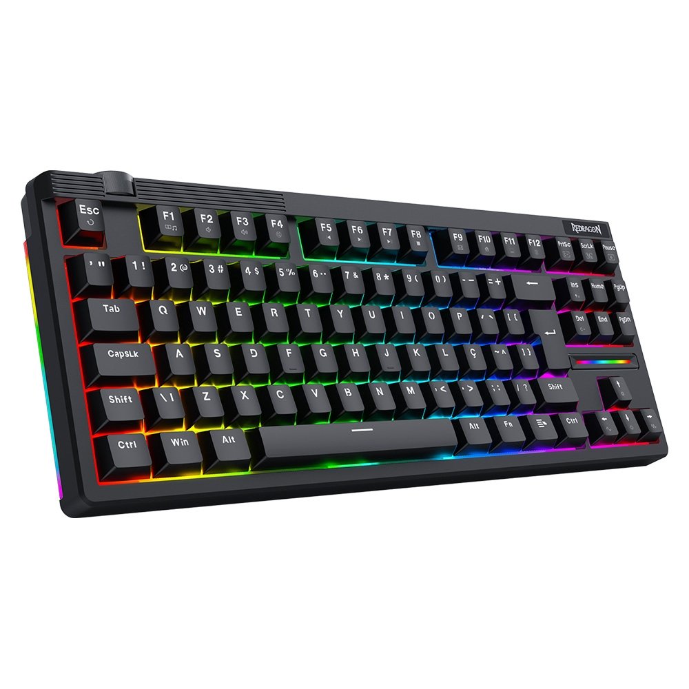 Imagem 5 de 9 do produto Teclado Magnético Gamer Redragon Otiim, TKL, RGB, 8000Hz, Rapid Trigger, Roda de Volume, Preto - K729RGB-M