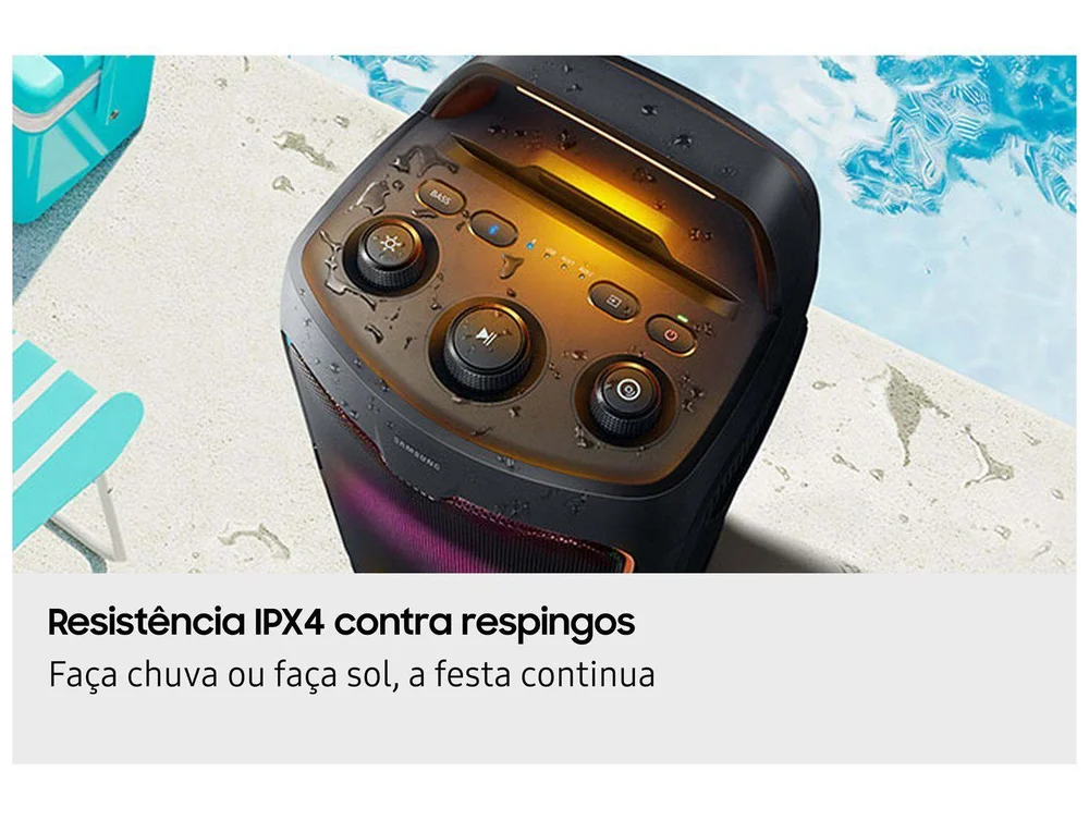 Samsung Sound Tower Mx-st40f, 160w, Bateria Inclusa, Até 12 Horas De Música, Resistência Ipx4 Preto - view 5