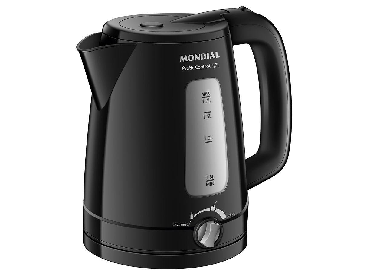 Chaleira Elétrica Mondial Pratic Control CE-17-BC Preta 1,7L 75116-01