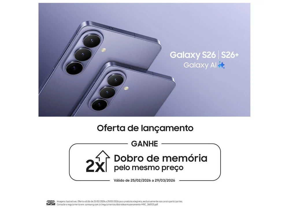 Samsung Galaxy S26+ 5G 512GB, 12GB RAM, Galaxy AI, 6,7, Câm. Tripla 50+12+10MP, Bateria, 4900mAh, Dual Chip, Branco - view 16