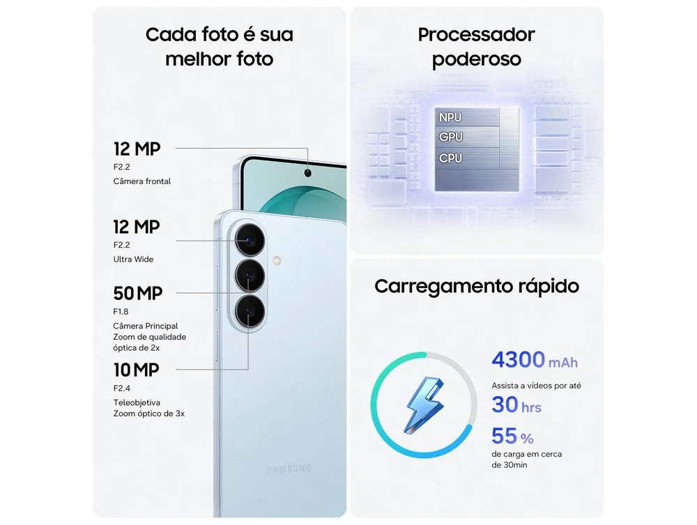 Imagem 15 de 17 do produto Smartphone Samsung Galaxy S26, 256GB, 12GB RAM, Octa Core, Câmera Tripla de 50MP, Tela de 6.3", Violeta - SM-S942BZVSZTO